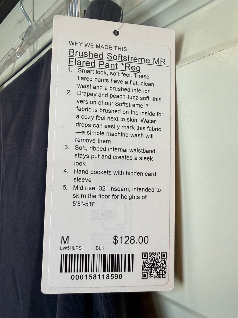 Lululemon brushed softstream MR Flared Pants Medium black NWT NEW - Picture 3 of 10